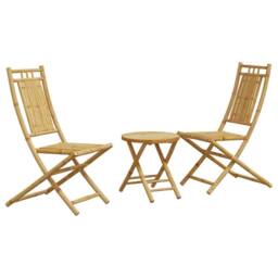 Berkfield Home 3 Piece Bistro Set Bamboo in Brown