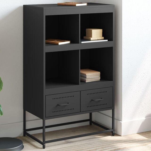 Berkfield Home Highboard Black 68.5x39x111.5 cm Steel - image 1