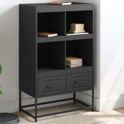 Berkfield Home Highboard Black 68.5x39x111.5 cm Steel - thumbnail 1