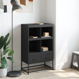 Berkfield Home Highboard Black 68.5x39x111.5 cm Steel - thumbnail 3