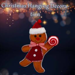 VFM e-Store Christmas Ginger Bread Man Hanging Decoration 31cm x 7cm Red X 1 - Size: 31 cm x 7 cm - thumbnail 3