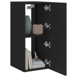 Berkfield Home TV Wall Cabinet with LED Lights Black 30.5x35x70 cm - thumbnail 7