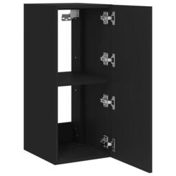 Berkfield Home TV Wall Cabinet with LED Lights Black 30.5x35x70 cm - thumbnail 8