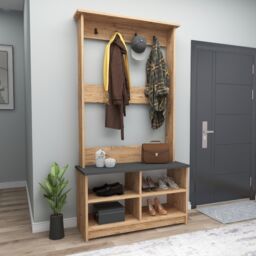 Destina Home Amelia Hallway Coat Rack with Shelves in Dark Grey - Size: 1 Pack - thumbnail 2