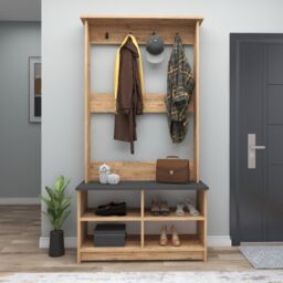 Destina Home Amelia Hallway Coat Rack with Shelves in Dark Grey - Size: 1 Pack - thumbnail 3