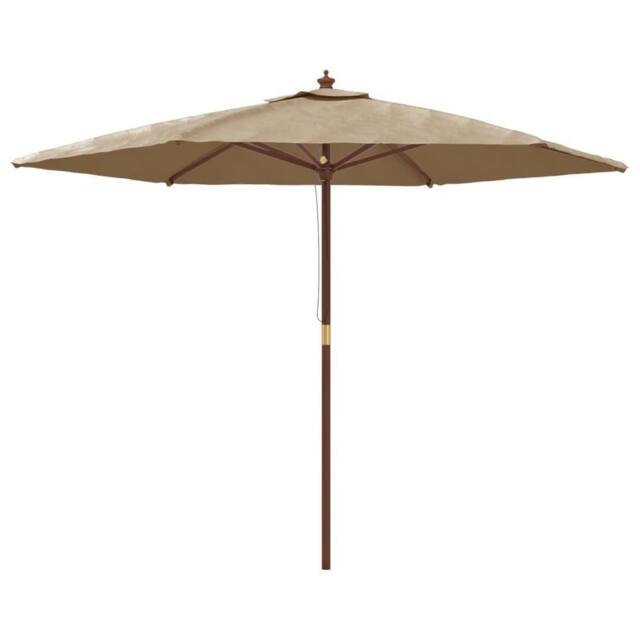 Berkfield Home Garden Parasol with Wooden Pole Taupe 299x240 cm - image 1