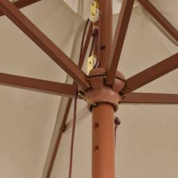 Berkfield Home Garden Parasol with Wooden Pole Taupe 299x240 cm - thumbnail 6
