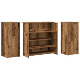 Berkfield Home Reception Desk Old Wood 180x50x103.5 cm Engineered Wood in Brown - thumbnail 7