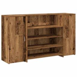 Berkfield Home Reception Desk Old Wood 180x50x103.5 cm Engineered Wood in Brown - thumbnail 1
