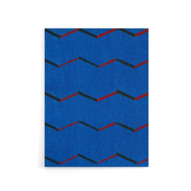 "Artery8 Red Blue Zig Zag Textile Pattern Canvas Wall Art Print Korin - Size: W18"" x H24""" - image 1