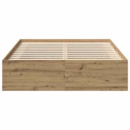 Berkfield Home Durable Bed Frame without Mattress Artisan Oak 120x200cm Engineer in Brown - Size: Small Double - thumbnail 5