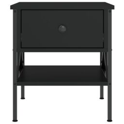 Berkfield Home Bedside Table Black 40x42x45 cm Engineered Wood - Size: 40 x 42 x 45 cm - thumbnail 5