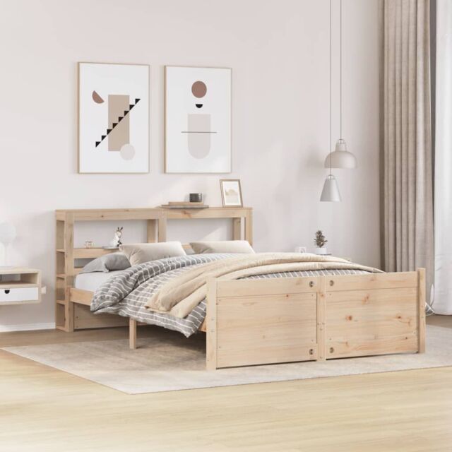 Berkfield Home Bed Frame with Headboard without Mattress 120x200 cm in Brown - Size: Small Double - image 1