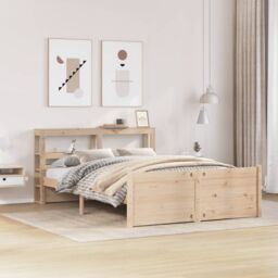 Berkfield Home Bed Frame with Headboard without Mattress 120x200 cm in Brown - Size: Small Double