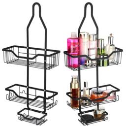 EONLION 3-Tier Over-Door Shower Caddy Rack Non-Rusty in Black - thumbnail 3