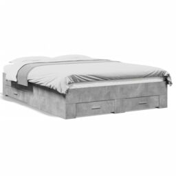 Berkfield Home Bed Frame with Drawers without Mattress Concrete Grey 140x190 cm - thumbnail 2