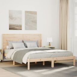 Berkfield Home Extra Long Bed Frame without Mattress 160x210 cm Solid Wood in Brown - thumbnail 1