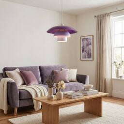Happy Homewares Modern Designer Purple & Lilac Lavender Metal Pendant Lighting Shade - thumbnail 6