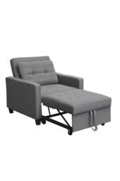 Home Source Linen Upholstered Convertible Sleeper Sofa Chair for Living Room in Dark Grey - thumbnail 4
