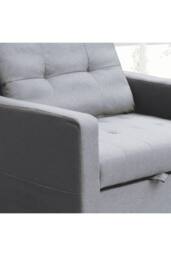 Home Source Linen Upholstered Convertible Sleeper Sofa Chair for Living Room in Dark Grey - thumbnail 2