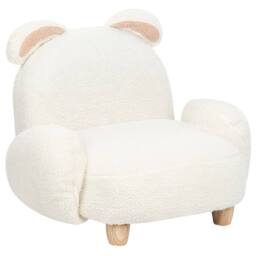 Wyld and Coco Rabbit-Shaped Kids Armchair White Boucle Rubberwood Frame - thumbnail 4