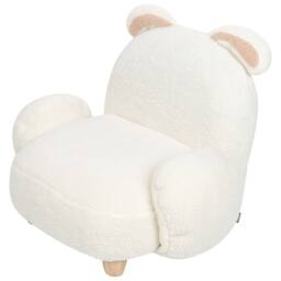 Wyld and Coco Rabbit-Shaped Kids Armchair White Boucle Rubberwood Frame - thumbnail 6