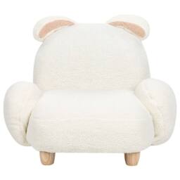 Wyld and Coco Rabbit-Shaped Kids Armchair White Boucle Rubberwood Frame - thumbnail 5