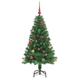 Berkfield Home Green Artificial Christmas Tree with 150 LEDs with Stand Green 150 cm - thumbnail 6