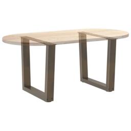 Berkfield Home Modern Dining Table Legs V-Shape 2 pcs Natural Steel 60x(42-43.3) in Brown - thumbnail 8