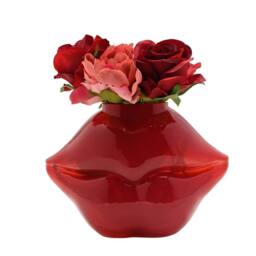 The Feel Good Club Glass Lips Vase in Red - thumbnail 5