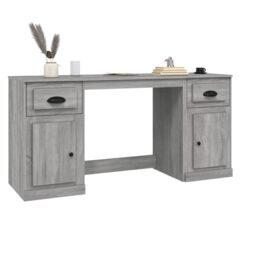 Berkfield Home Desk with Cabinet Grey Sonoma Engineered Wood - thumbnail 4