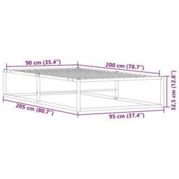 Berkfield Home Elegant Bed Frame without Mattress White 90x200 cm Metal - thumbnail 9