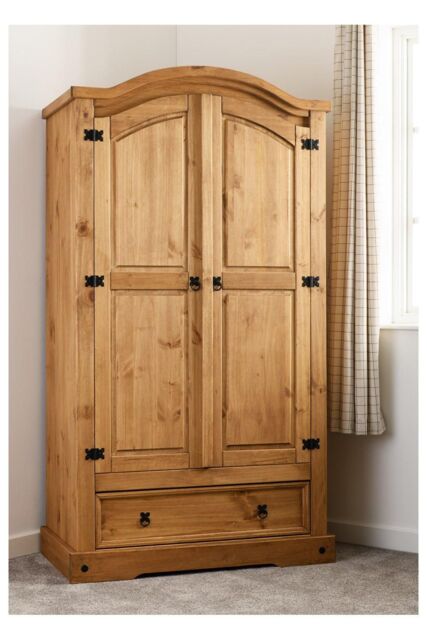 Seconique Corona 2 Door 1 Drawer Wardrobe in Natural - image 1