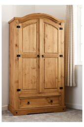 Seconique Corona 2 Door 1 Drawer Wardrobe in Natural - thumbnail 1