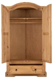 Seconique Corona 2 Door 1 Drawer Wardrobe in Natural - thumbnail 3