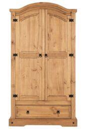 Seconique Corona 2 Door 1 Drawer Wardrobe in Natural - thumbnail 4