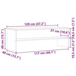 Berkfield Home TV Cabinet Artisian Oak 120x40x40 cm Engineered Wood in Brown - Size: 120 x 40 x 40 cm - thumbnail 9