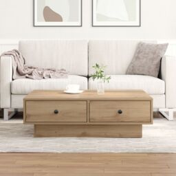 Berkfield Home Coffee Table Artisan oak Veneer, MDF 90 x 90 x 28 cm Storage in Brown
