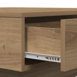 Berkfield Home Coffee Table Artisan oak Veneer, MDF 90 x 90 x 28 cm Storage in Brown - thumbnail 9