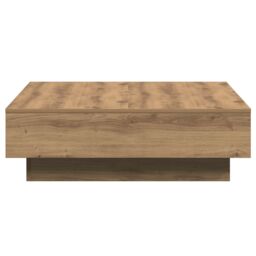 Berkfield Home Coffee Table Artisan oak Veneer, MDF 90 x 90 x 28 cm Storage in Brown - thumbnail 6