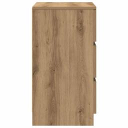 Berkfield Home Durable Bedside Cabinet with 3 Drawers Artisan Oak 39x35x65 cm in Brown - Size: 39 x 35 x 65 cm - thumbnail 7