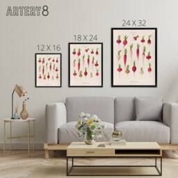 "Artery8 Radishes from Album Benary Ernst Benary Framed Canvas Wall Art Print in White - Size: W12"" x H16""" - thumbnail 4