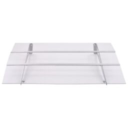 Berkfield Home Door Canopy Silver & Transparent 150x90 cm PET in Clear - thumbnail 2