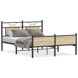Berkfield Home Bed Frame without Mattress Sonoma Oak 140x200 cm Engineered Wood in Brown - thumbnail 1