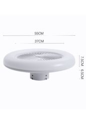 Living and Home Round Acrylic Ceiling Fan with LED Light in White - thumbnail 4