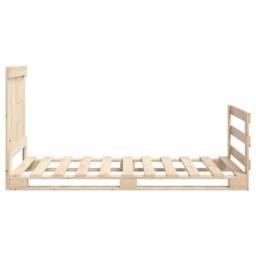 Berkfield Home Bed Frame without Mattress with Headboard 90x200 cm Solid Wood in Light Tan - thumbnail 8
