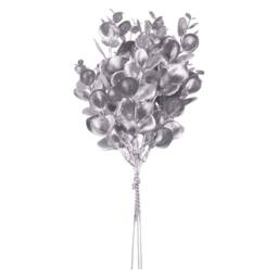 VFM e-Store Christmas Eucalyptus Bush Decoration 28cm x 16cm Silver X 1 - Size: 28 cm x 16 cm