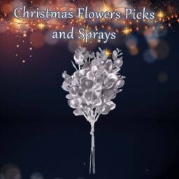 VFM e-Store Christmas Eucalyptus Bush Decoration 28cm x 16cm Silver X 1 - Size: 28 cm x 16 cm - thumbnail 3