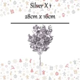 VFM e-Store Christmas Eucalyptus Bush Decoration 28cm x 16cm Silver X 1 - Size: 28 cm x 16 cm - thumbnail 2
