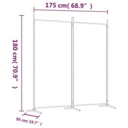 Berkfield Home 2-Panel Room Divider White 175x180 cm Fabric - thumbnail 8